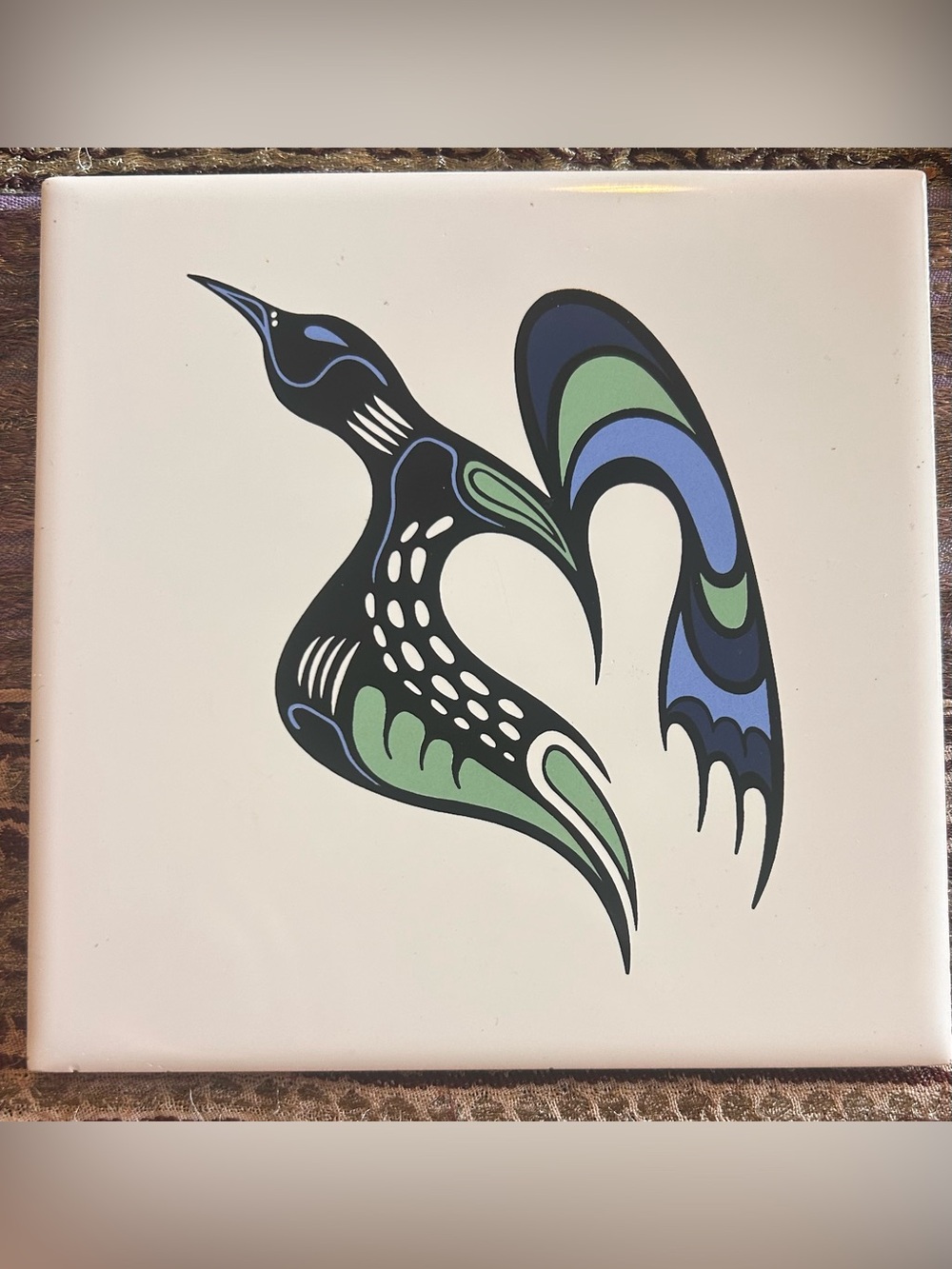 Mark Anthony Jacobson "Loon" Ceramic Art Tile – Native Home – Indigenous Art
